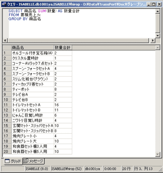 画面2：販売数量を集計を単純化した（ex02.sql）