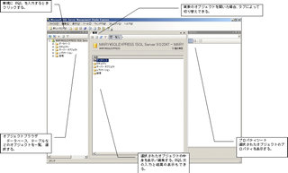 画面22：Management Studio Expressの画面構成